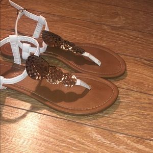White and Gold Sandals